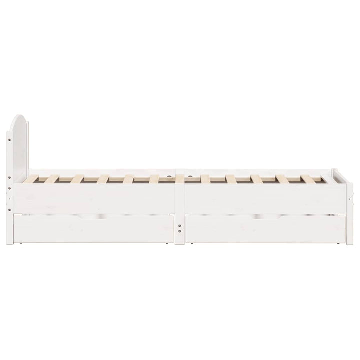 sengeramme uden madras 75x190 cm massivt fyrretræ hvid