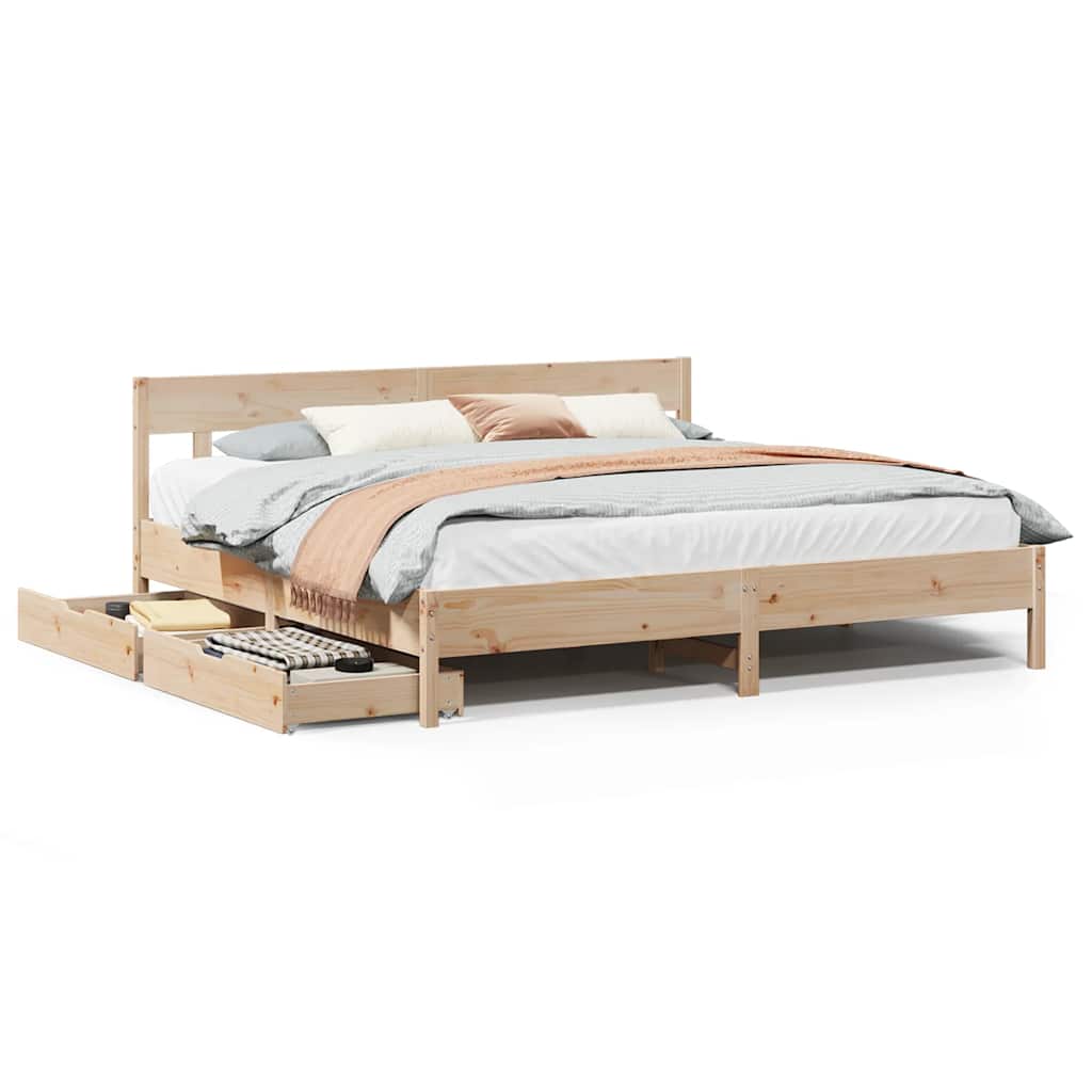 sengeramme uden madras 200x200 cm massivt fyrretræ
