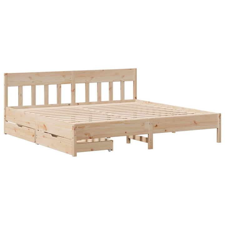 sengeramme uden madras 200x200 cm massivt fyrretræ