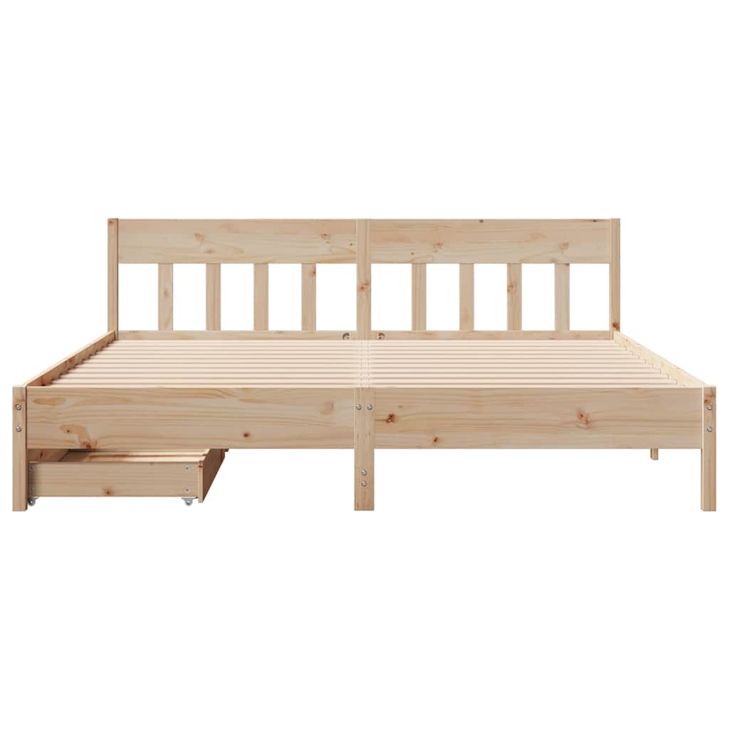 sengeramme uden madras 200x200 cm massivt fyrretræ