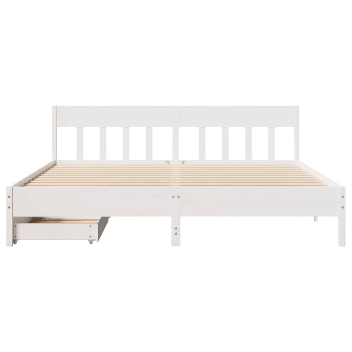 sengeramme uden madras 200x200 cm massivt fyrretræ hvid