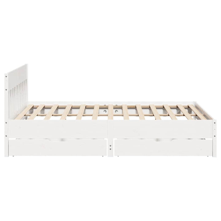 sengeramme uden madras 200x200 cm massivt fyrretræ hvid