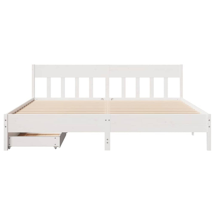 sengeramme uden madras 180x200 cm massivt fyrretræ hvid