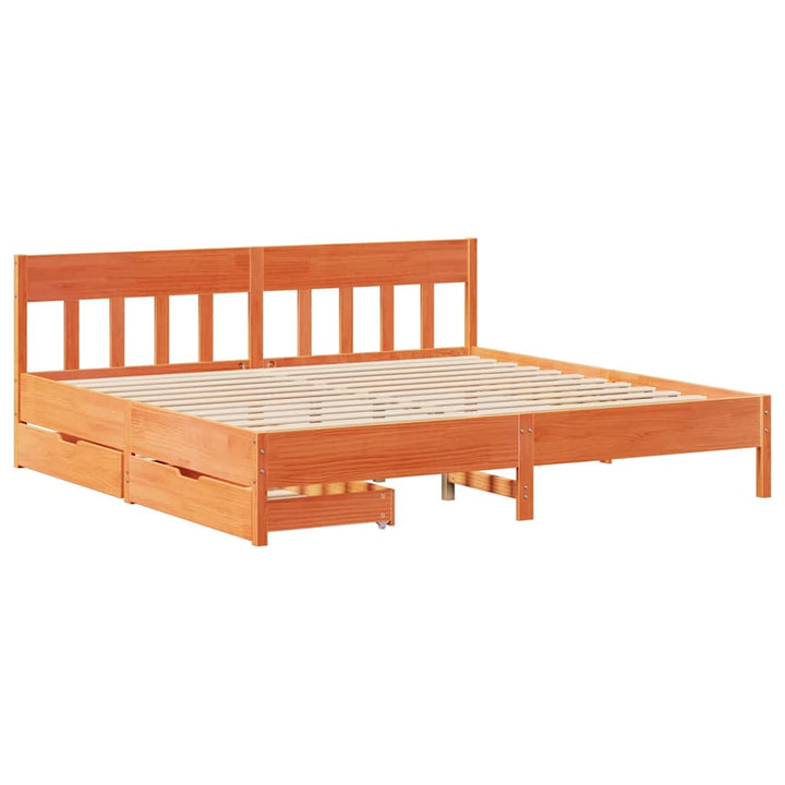 sengeramme uden madras 180x200 cm massivt fyrretræ gyldenbrun