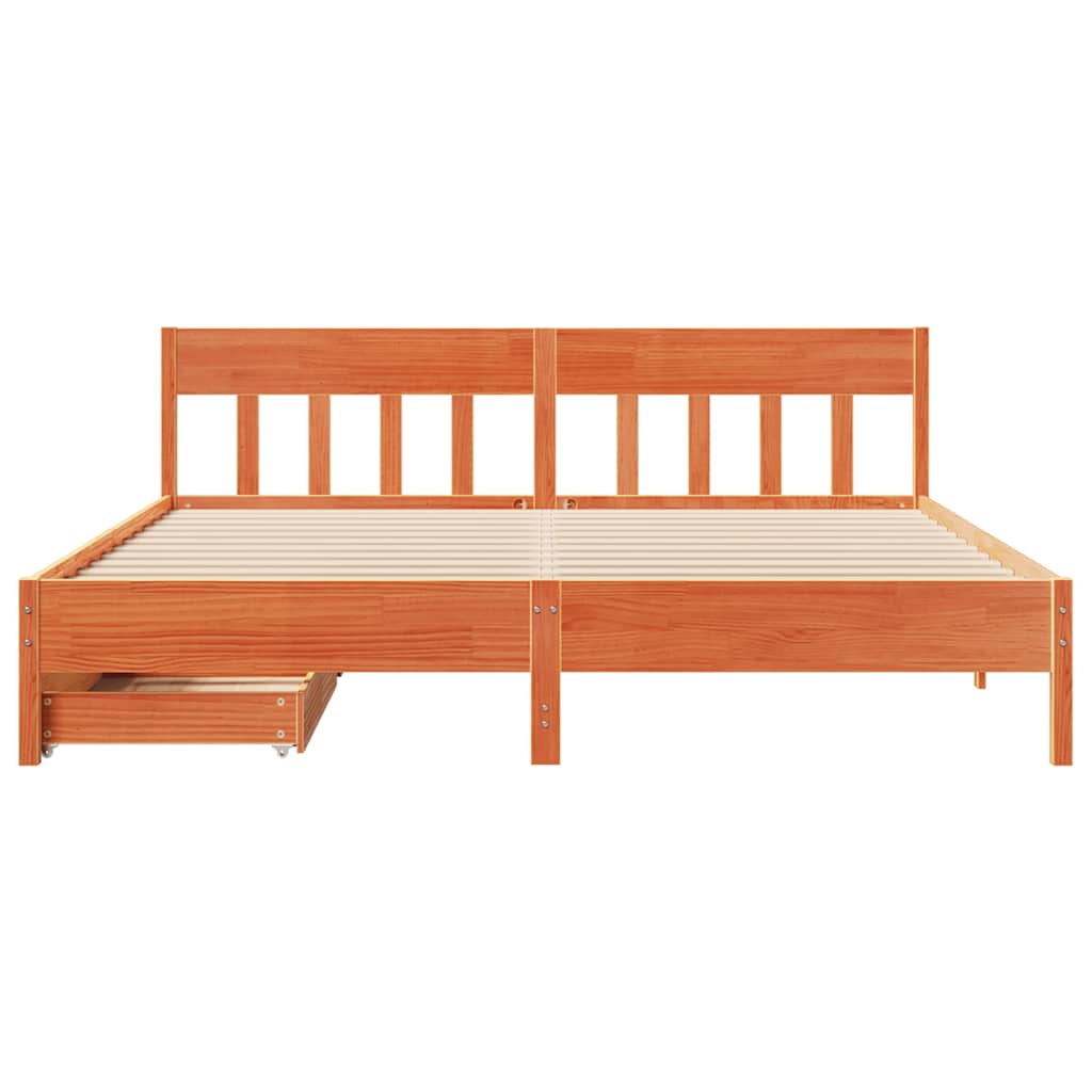 sengeramme uden madras 180x200 cm massivt fyrretræ gyldenbrun