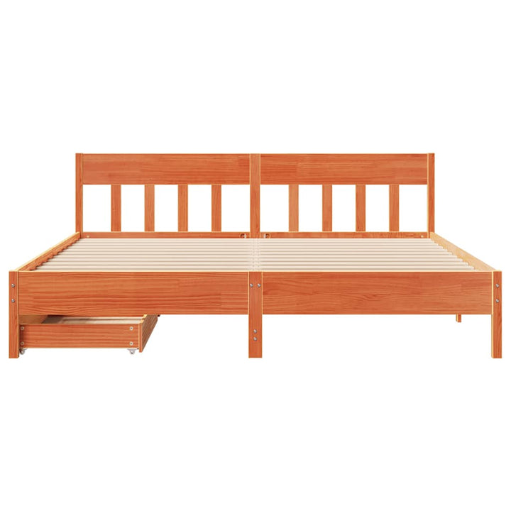 sengeramme uden madras 180x200 cm massivt fyrretræ gyldenbrun