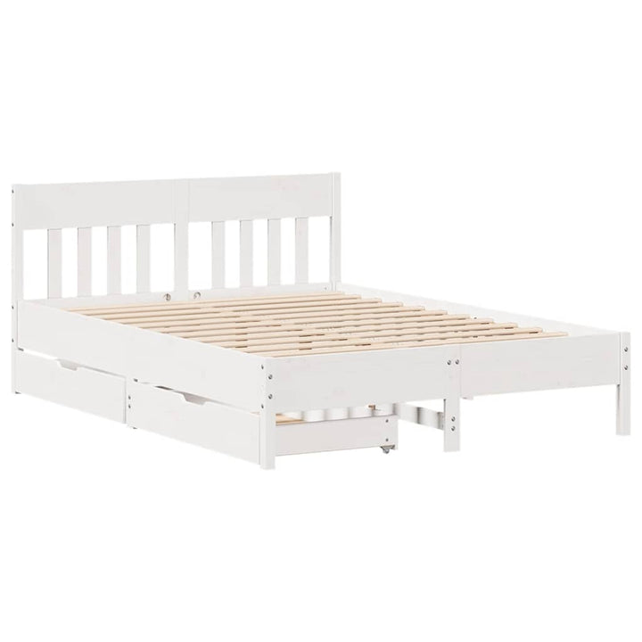 sengeramme uden madras 160x200 cm massivt fyrretræ hvid