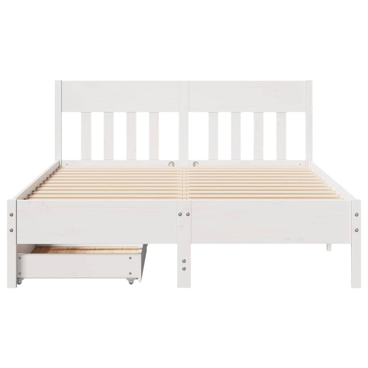 sengeramme uden madras 160x200 cm massivt fyrretræ hvid