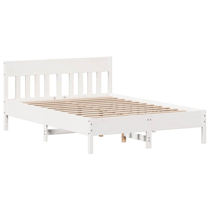 sengeramme uden madras 160x200 cm massivt fyrretræ hvid