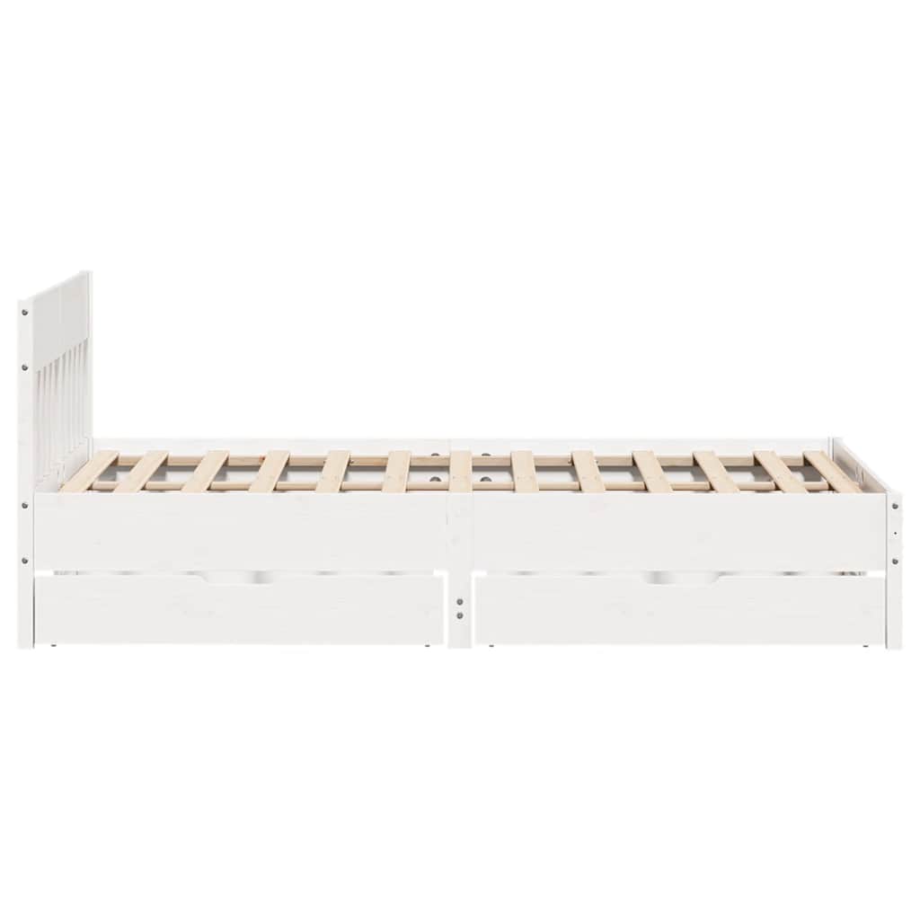 sengeramme uden madras 160x200 cm massivt fyrretræ hvid