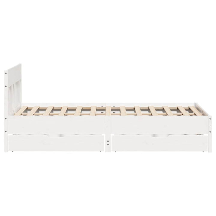 sengeramme uden madras 160x200 cm massivt fyrretræ hvid