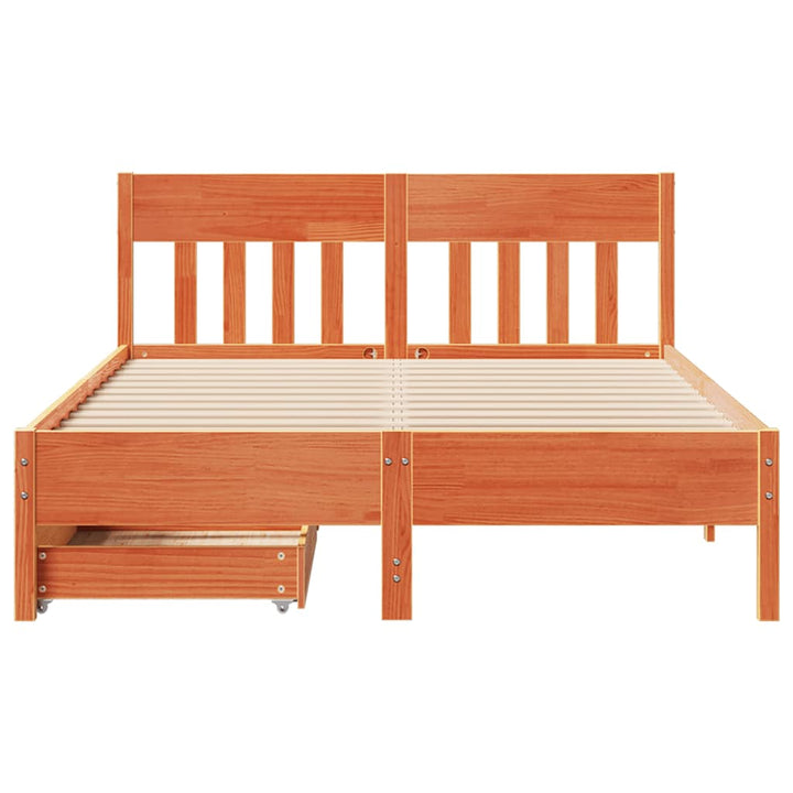 sengeramme uden madras 160x200 cm massivt fyrretræ gyldenbrun
