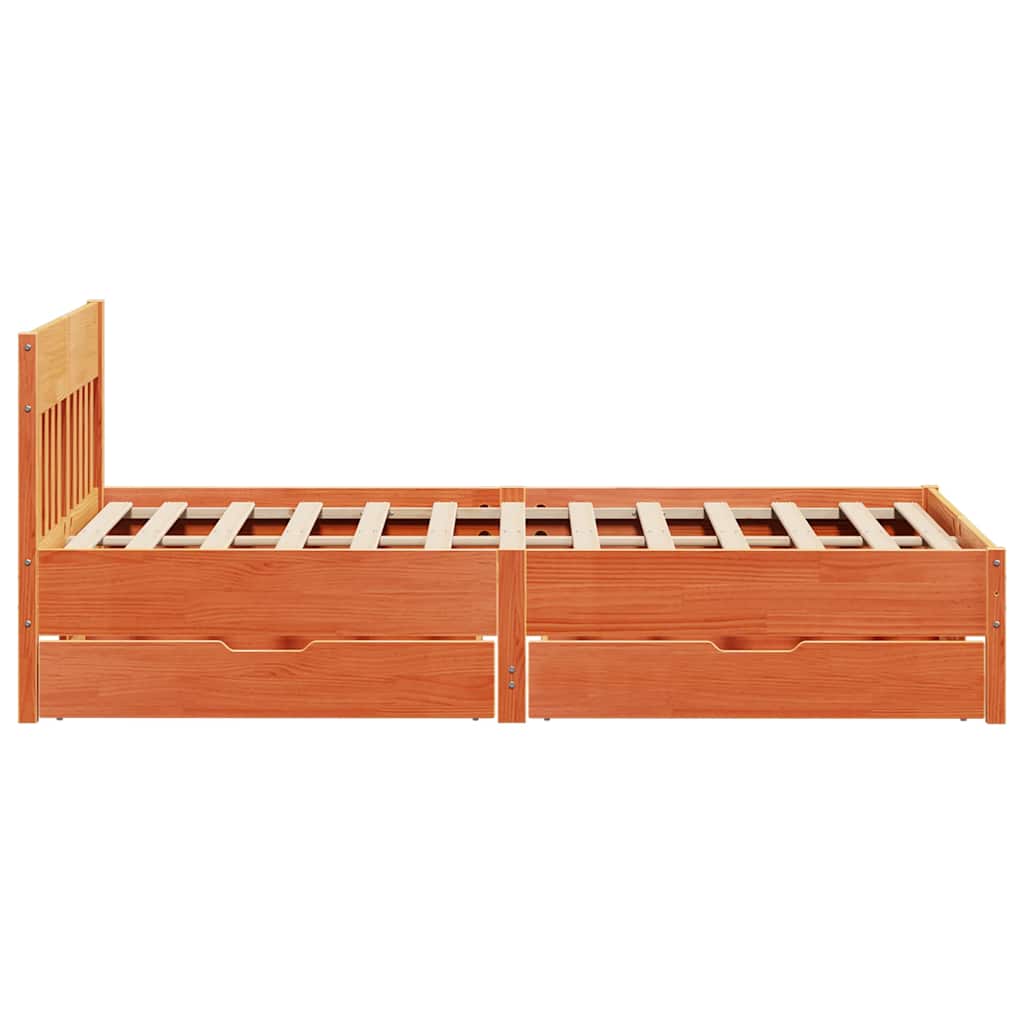 sengeramme uden madras 160x200 cm massivt fyrretræ gyldenbrun