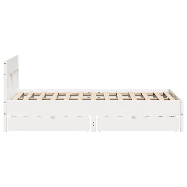 sengeramme uden madras 150x200 cm massivt fyrretræ hvid