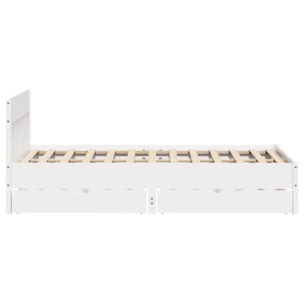 sengeramme uden madras 120x200 cm massivt fyrretræ hvid