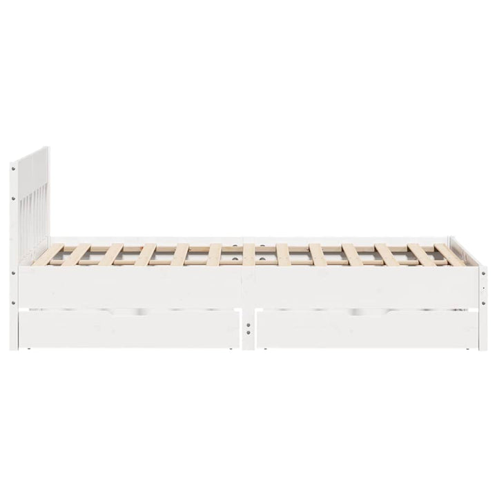 sengeramme uden madras 120x200 cm massivt fyrretræ hvid