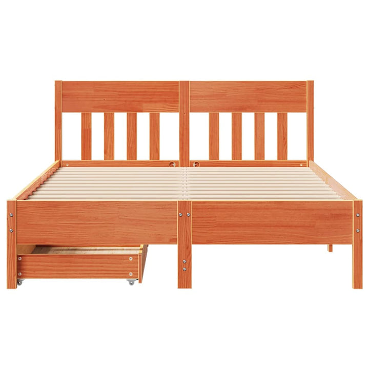 sengeramme uden madras 120x200 cm massivt fyrretræ gyldenbrun