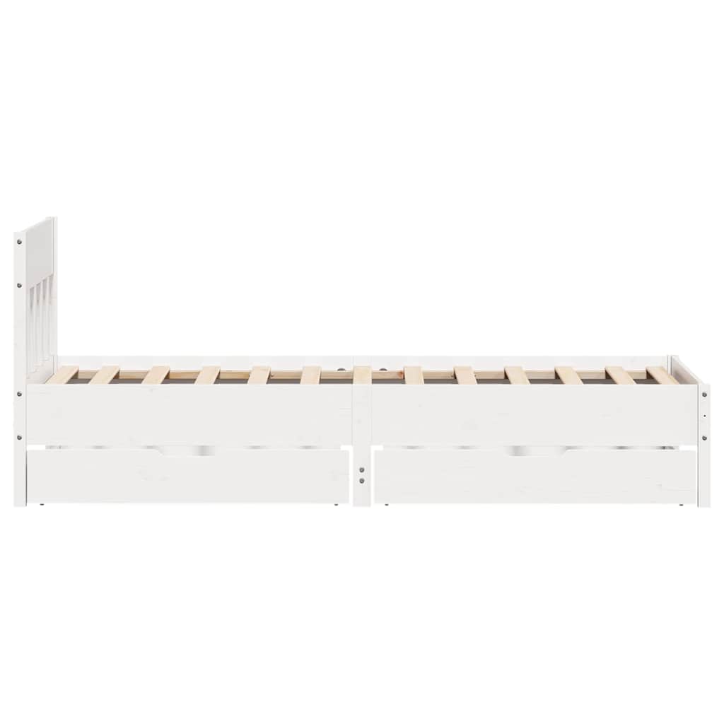 sengeramme uden madras 100x200 cm massivt fyrretræ hvid