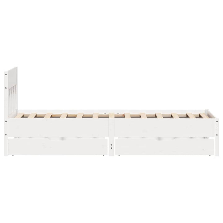 sengeramme uden madras 100x200 cm massivt fyrretræ hvid