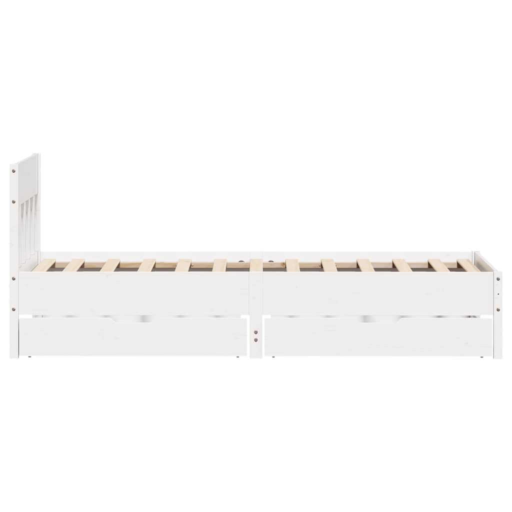 sengeramme uden madras 90x200 cm massivt fyrretræ hvid