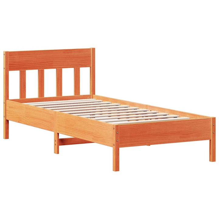 sengeramme uden madras 90x200 cm massivt fyrretræ gyldenbrun