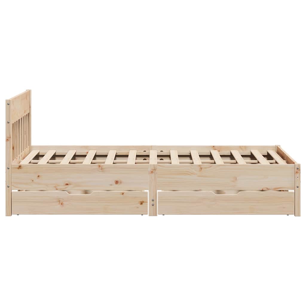 sengeramme uden madras 135x190 cm massivt fyrretræ hvid