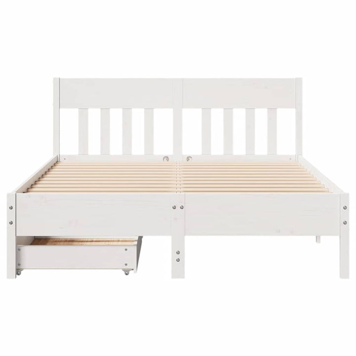 sengeramme uden madras 120x190 cm massivt fyrretræ hvid