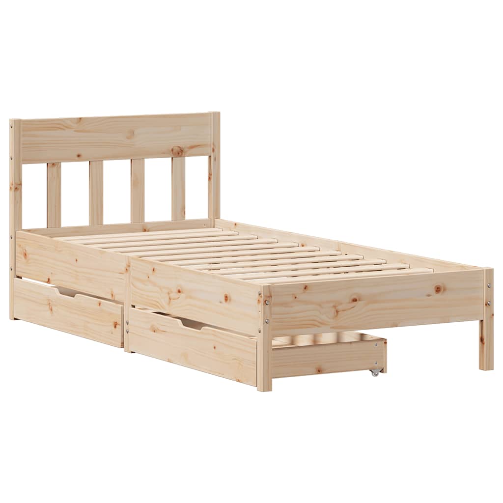 sengeramme uden madras 90x190 cm massivt fyrretræ