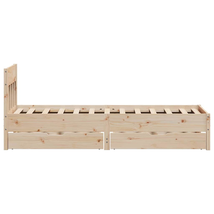 sengeramme uden madras 90x190 cm massivt fyrretræ