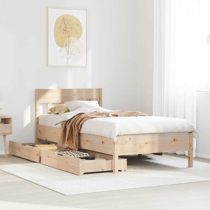 sengeramme uden madras 90x190 cm massivt fyrretræ