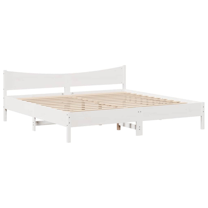 sengeramme med skuffer 200x200 cm massivt fyrretræ hvid