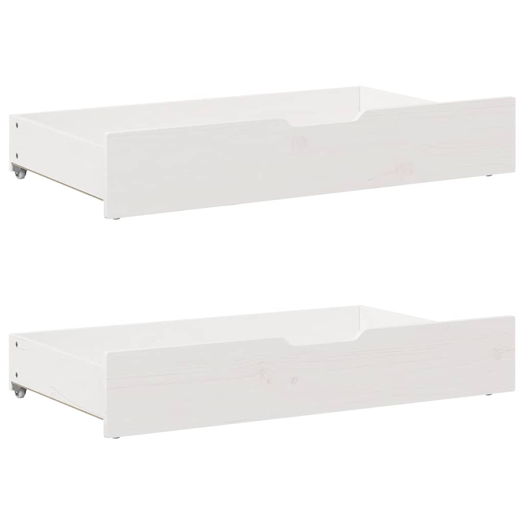 sengeramme med skuffer 140x200 cm massivt fyrretræ hvid