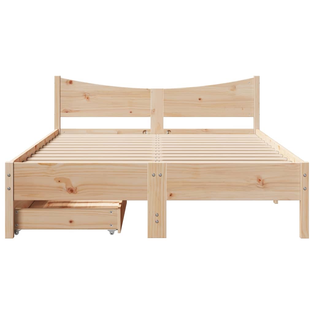 sengeramme med skuffer 120x190 cm massivt fyrretræ