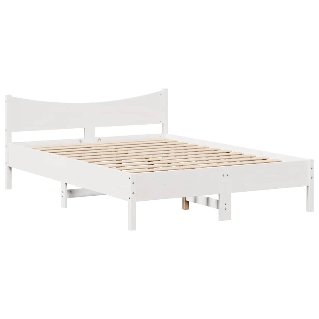 sengeramme med skuffer 120x190 cm massivt fyrretræ hvid