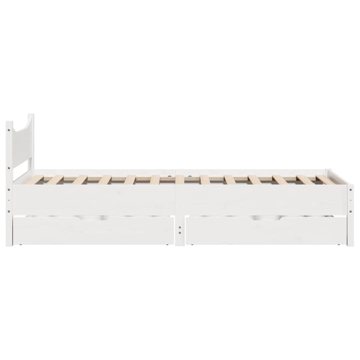 sengeramme med skuffer 75x190 cm massivt fyrretræ hvid