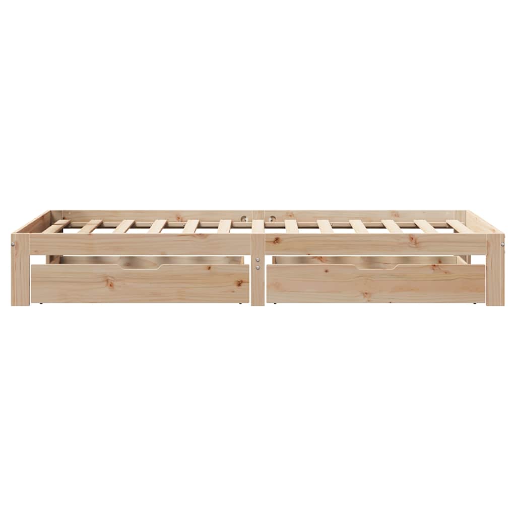 sengeramme med skuffer 90x190 cm massivt fyr