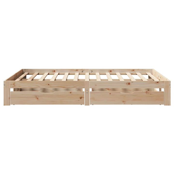 sengeramme med skuffer 140x190 cm massivt fyrretræ