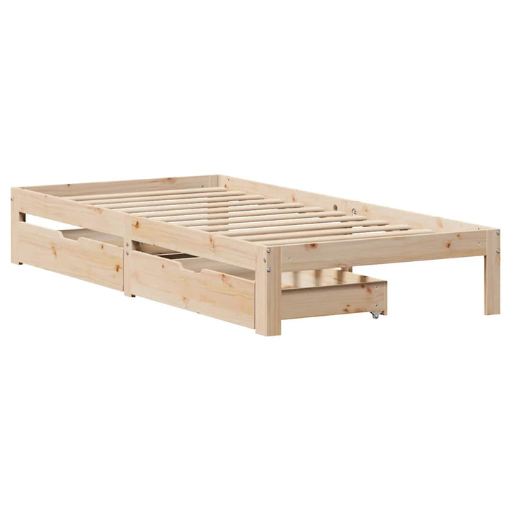 sengeramme med skuffer 90x200 cm massivt fyrretræ