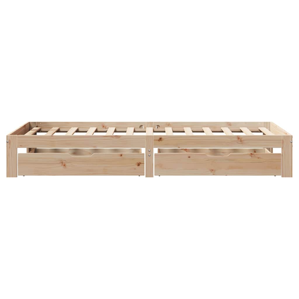 sengeramme med skuffer 90x200 cm massivt fyrretræ