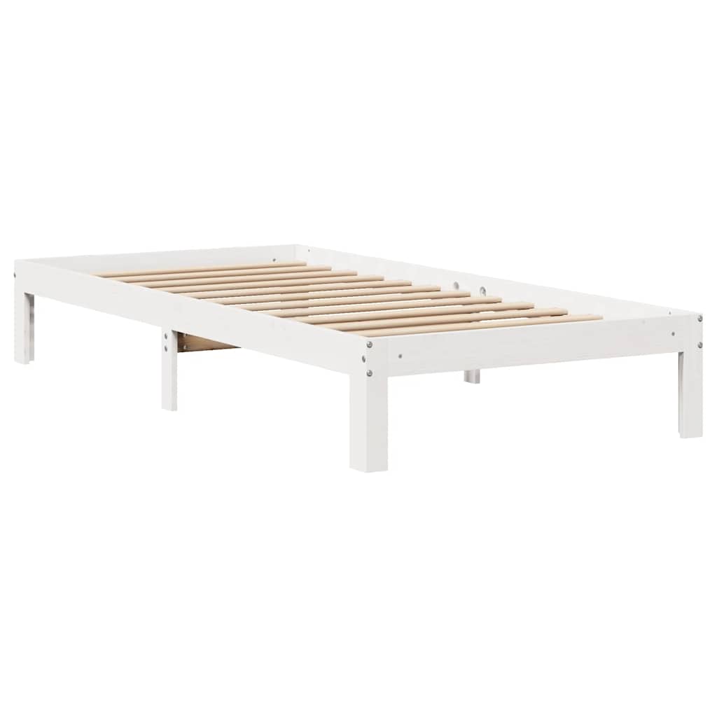 sengeramme med skuffer 100x200 cm massivt fyrretræ hvid