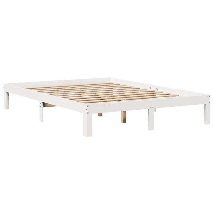 sengeramme med skuffer 140x200 cm massivt fyrretræ hvid
