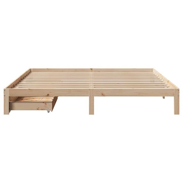sengeramme med skuffer 180x200 cm massivt fyrretræ