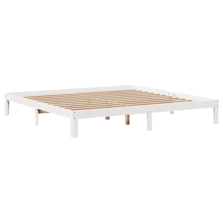 sengeramme med skuffer 200x200 cm massivt fyrretræ hvid
