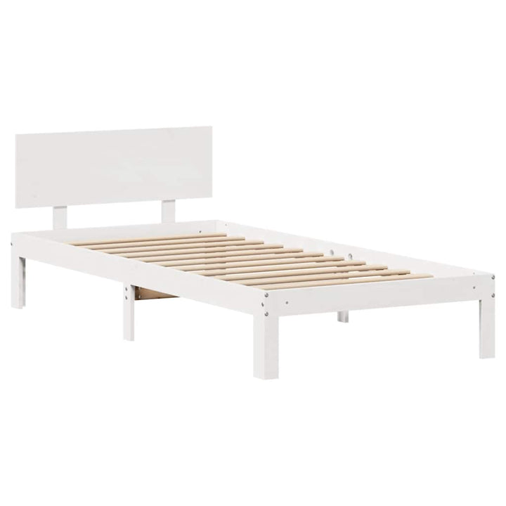 sengeramme med skuffer 100x200 cm massivt fyrretræ hvid