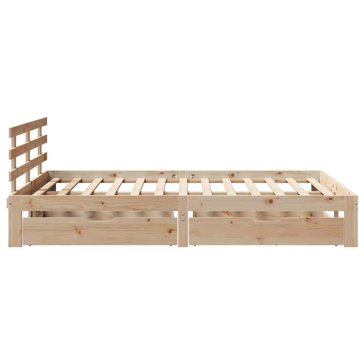 sengeramme med skuffer 120x190 cm massivt fyrretræ