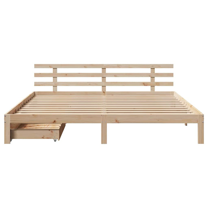 sengeramme med skuffer 180x200 cm massivt fyrretræ