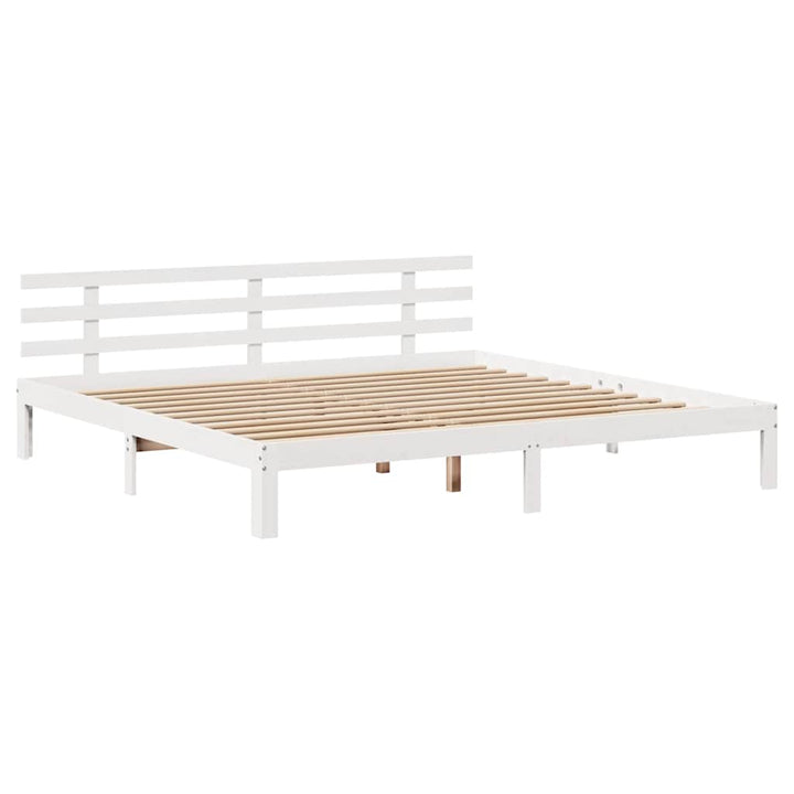 sengeramme med skuffer 200x200 cm massivt fyrretræ hvid