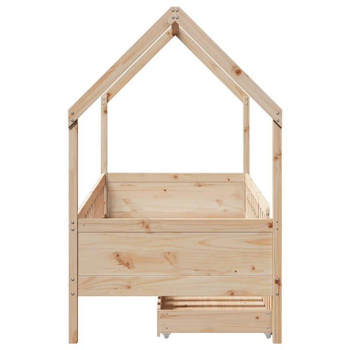 sengeramme til juniorseng m. skuffer 90x190 cm massivt fyr