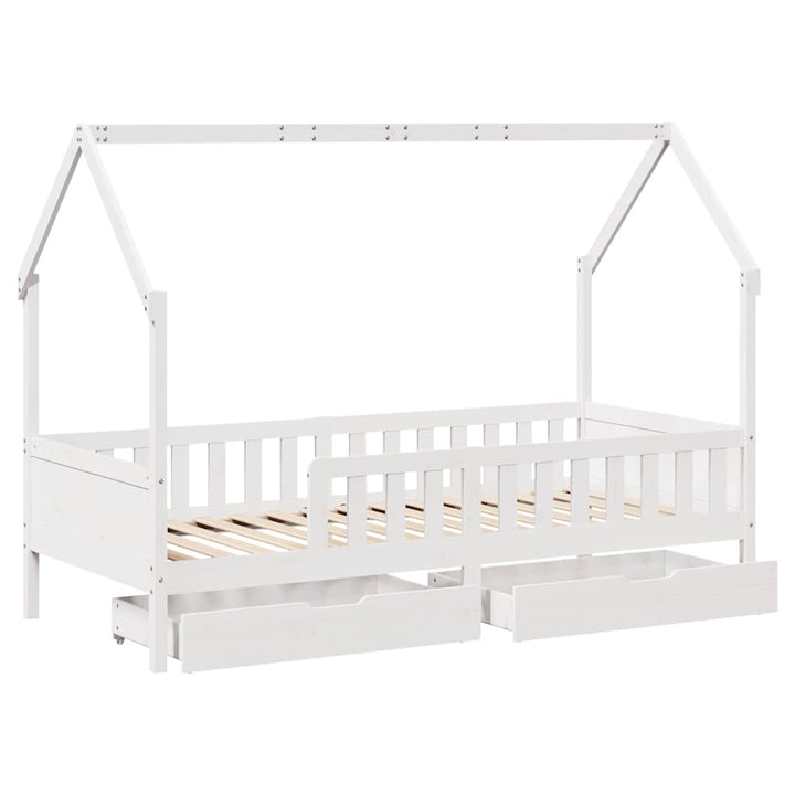 sengeramme til juniorseng m. skuffer 90x190 cm massivt fyr