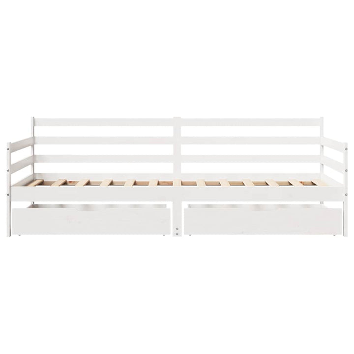 daybed med skuffer 90x190 cm massivt fyrretræ hvid